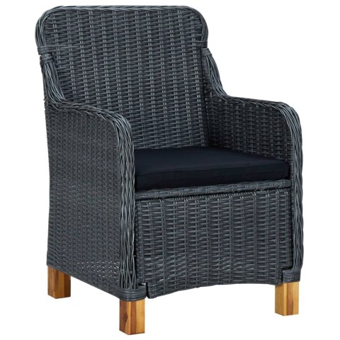 VidaXL 9-cz. zestaw mebli ogrodowych, poduszki, rattan PE, ciemnoszary VidaXL 9-cz. zestaw mebli ogrodowych, poduszki, rattan PE, ciemnoszary