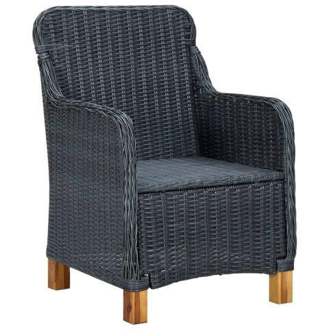 VidaXL 9-cz. zestaw mebli ogrodowych, poduszki, rattan PE, ciemnoszary VidaXL 9-cz. zestaw mebli ogrodowych, poduszki, rattan PE, ciemnoszary