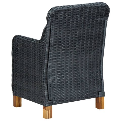 VidaXL 9-cz. zestaw mebli ogrodowych, poduszki, rattan PE, ciemnoszary VidaXL 9-cz. zestaw mebli ogrodowych, poduszki, rattan PE, ciemnoszary