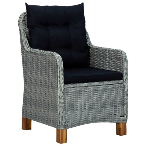 VidaXL 9-cz. zestaw mebli ogrodowych, poduszki, rattan PE, jasnoszary VidaXL 9-cz. zestaw mebli ogrodowych, poduszki, rattan PE, jasnoszary
