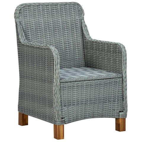 VidaXL 9-cz. zestaw mebli ogrodowych, poduszki, rattan PE, jasnoszary VidaXL 9-cz. zestaw mebli ogrodowych, poduszki, rattan PE, jasnoszary