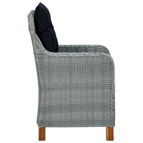 VidaXL 9-cz. zestaw mebli ogrodowych, poduszki, rattan PE, jasnoszary VidaXL 9-cz. zestaw mebli ogrodowych, poduszki, rattan PE, jasnoszary