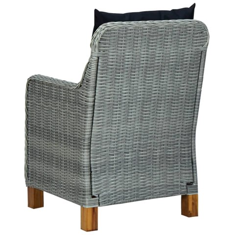 VidaXL 9-cz. zestaw mebli ogrodowych, poduszki, rattan PE, jasnoszary VidaXL 9-cz. zestaw mebli ogrodowych, poduszki, rattan PE, jasnoszary