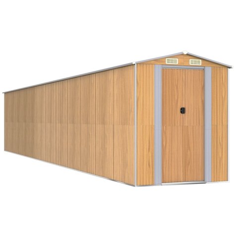 VidaXL Szopa ogrodowa, jasnobrązowa 192x1021x223cm, stal galwanizowana VidaXL Szopa ogrodowa, jasnobrązowa 192x1021x223cm, stal galwanizowana