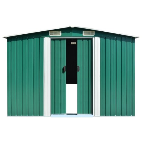 VidaXL Szopa ogrodowa, zielona, 257x990x181 cm, stal galwanizowana VidaXL Szopa ogrodowa, zielona, 257x990x181 cm, stal galwanizowana