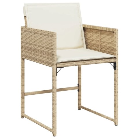 VidaXL 15-cz. zestaw mebli ogrodowych z poduszkami, beżowy, rattan PE VidaXL 15-cz. zestaw mebli ogrodowych z poduszkami, beżowy, rattan PE