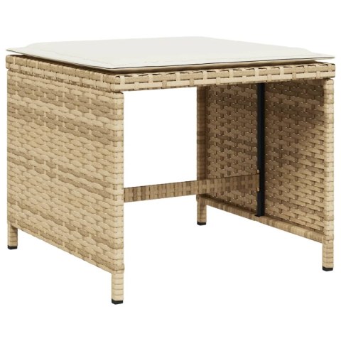 VidaXL 15-cz. zestaw mebli ogrodowych z poduszkami, beżowy, rattan PE VidaXL 15-cz. zestaw mebli ogrodowych z poduszkami, beżowy, rattan PE