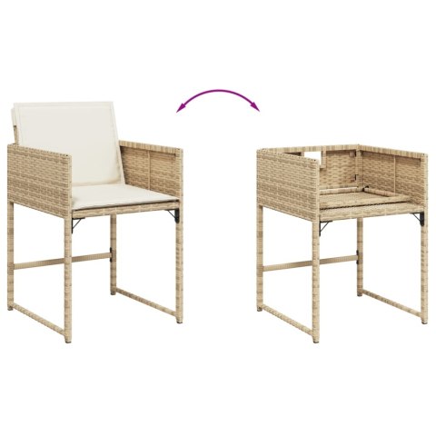 VidaXL 15-cz. zestaw mebli ogrodowych z poduszkami, beżowy, rattan PE VidaXL 15-cz. zestaw mebli ogrodowych z poduszkami, beżowy, rattan PE