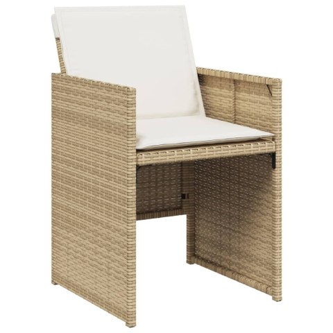 VidaXL 15-cz. zestaw mebli ogrodowych z poduszkami, beżowy, rattan PE VidaXL 15-cz. zestaw mebli ogrodowych z poduszkami, beżowy, rattan PE