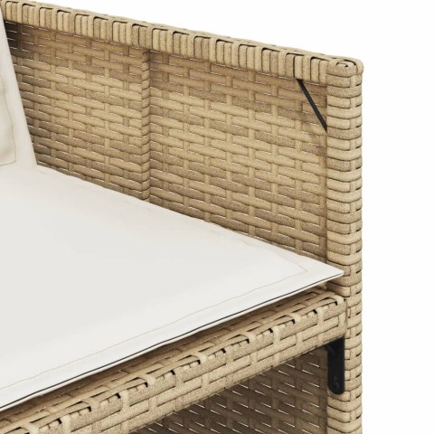 VidaXL 15-cz. zestaw mebli ogrodowych z poduszkami, beżowy, rattan PE VidaXL 15-cz. zestaw mebli ogrodowych z poduszkami, beżowy, rattan PE