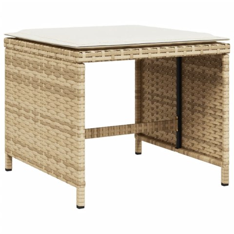 VidaXL 15-cz. zestaw mebli ogrodowych z poduszkami, beżowy, rattan PE VidaXL 15-cz. zestaw mebli ogrodowych z poduszkami, beżowy, rattan PE