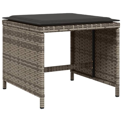 VidaXL 15-cz. zestaw mebli ogrodowych z poduszkami, szary, rattan PE VidaXL 15-cz. zestaw mebli ogrodowych z poduszkami, szary, rattan PE