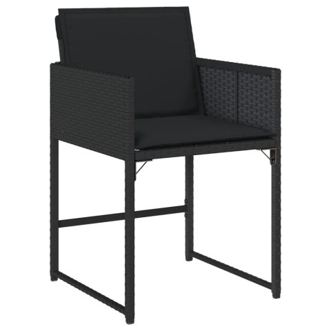 VidaXL 17-cz. zestaw mebli ogrodowych z poduszkami, czarny, rattan PE VidaXL 17-cz. zestaw mebli ogrodowych z poduszkami, czarny, rattan PE