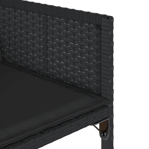 VidaXL 17-cz. zestaw mebli ogrodowych z poduszkami, czarny, rattan PE VidaXL 17-cz. zestaw mebli ogrodowych z poduszkami, czarny, rattan PE