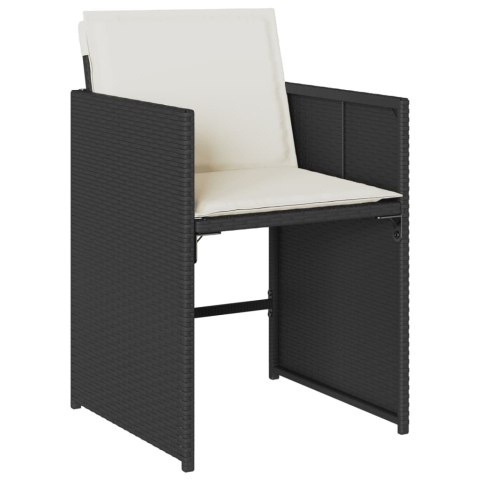 VidaXL 17-cz. zestaw mebli ogrodowych z poduszkami, czarny, rattan PE VidaXL 17-cz. zestaw mebli ogrodowych z poduszkami, czarny, rattan PE
