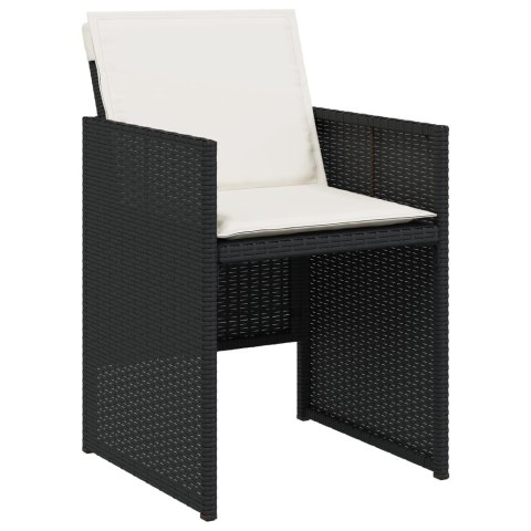 VidaXL 17-cz. zestaw mebli ogrodowych z poduszkami, czarny, rattan PE VidaXL 17-cz. zestaw mebli ogrodowych z poduszkami, czarny, rattan PE