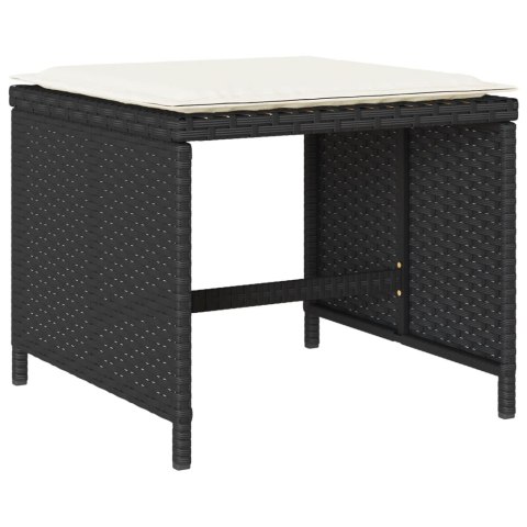 VidaXL 17-cz. zestaw mebli ogrodowych z poduszkami, czarny, rattan PE VidaXL 17-cz. zestaw mebli ogrodowych z poduszkami, czarny, rattan PE