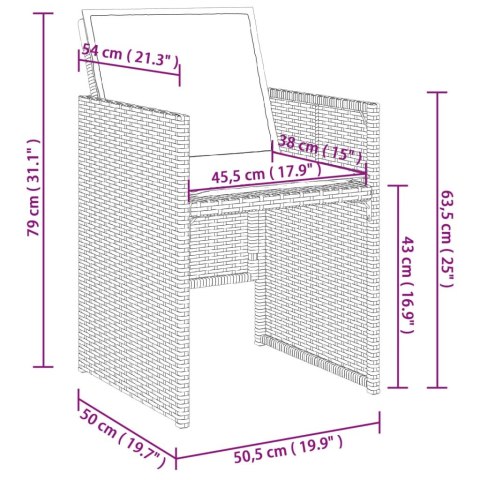 VidaXL 17-cz. zestaw mebli ogrodowych z poduszkami, czarny, rattan PE VidaXL 17-cz. zestaw mebli ogrodowych z poduszkami, czarny, rattan PE