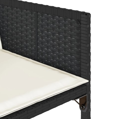 VidaXL 17-cz. zestaw mebli ogrodowych z poduszkami, czarny, rattan PE VidaXL 17-cz. zestaw mebli ogrodowych z poduszkami, czarny, rattan PE