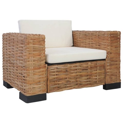 VidaXL 3-częściowy zestaw wypoczynkowy z poduszkami, naturalny rattan VidaXL 3-częściowy zestaw wypoczynkowy z poduszkami, naturalny rattan