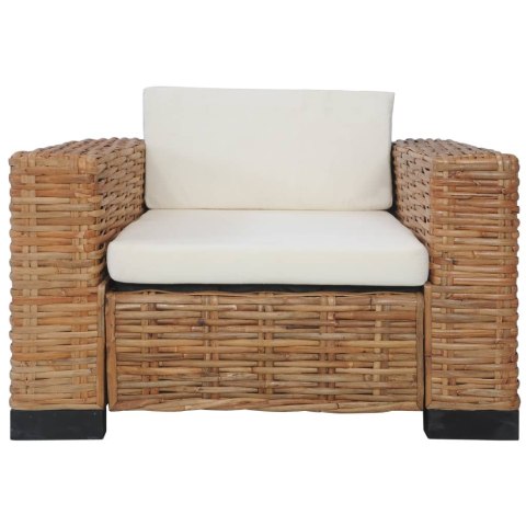 VidaXL 3-częściowy zestaw wypoczynkowy z poduszkami, naturalny rattan VidaXL 3-częściowy zestaw wypoczynkowy z poduszkami, naturalny rattan