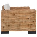 VidaXL 3-częściowy zestaw wypoczynkowy z poduszkami, naturalny rattan