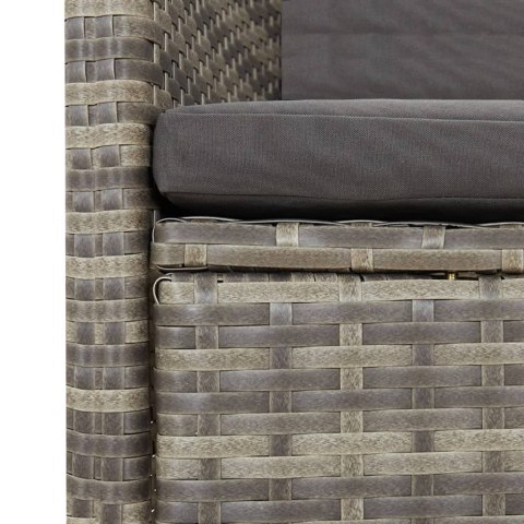 VidaXL 7-cz. zestaw mebli ogrodowych z poduszkami, szary, rattan PE VidaXL 7-cz. zestaw mebli ogrodowych z poduszkami, szary, rattan PE
