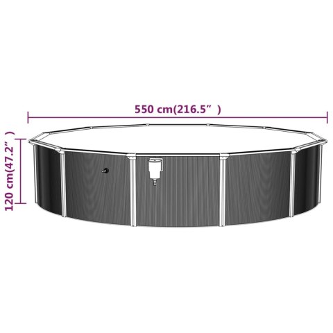 VidaXL Basen z drabinką, 550x120 cm VidaXL Basen z drabinką, 550x120 cm