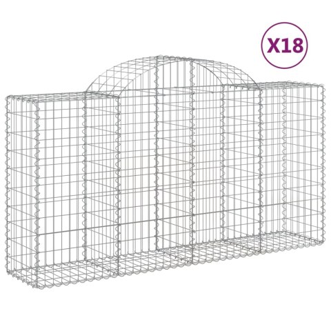 VidaXL Kosze gabionowe, 18 szt, 200x50x100/120cm, galwanizowane żelazo VidaXL Kosze gabionowe, 18 szt, 200x50x100/120cm, galwanizowane żelazo