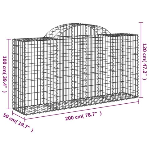 VidaXL Kosze gabionowe, 18 szt, 200x50x100/120cm, galwanizowane żelazo VidaXL Kosze gabionowe, 18 szt, 200x50x100/120cm, galwanizowane żelazo