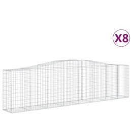 VidaXL Kosze gabionowe, 8 szt, 400x50x100/120 cm, galwanizowane żelazo