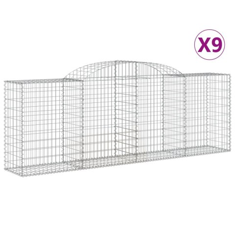 VidaXL Kosze gabionowe, 9 szt, 300x50x100/120 cm, galwanizowane żelazo VidaXL Kosze gabionowe, 9 szt, 300x50x100/120 cm, galwanizowane żelazo