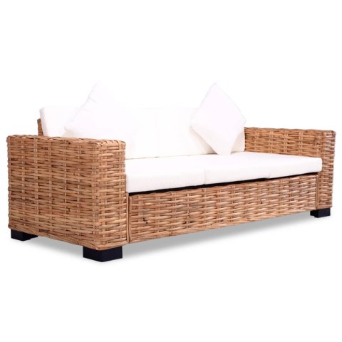 VidaXL 3-częściowy zestaw wypoczynkowy z poduszkami, naturalny rattan VidaXL 3-częściowy zestaw wypoczynkowy z poduszkami, naturalny rattan