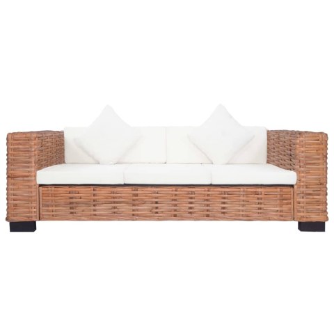 VidaXL 3-częściowy zestaw wypoczynkowy z poduszkami, naturalny rattan VidaXL 3-częściowy zestaw wypoczynkowy z poduszkami, naturalny rattan