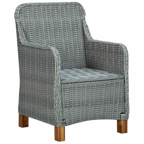 VidaXL 9-cz. zestaw mebli ogrodowych, poduszki, rattan PE, jasnoszary VidaXL 9-cz. zestaw mebli ogrodowych, poduszki, rattan PE, jasnoszary