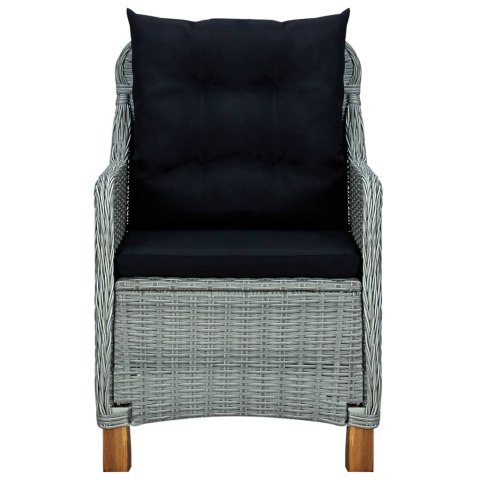 VidaXL 9-cz. zestaw mebli ogrodowych, poduszki, rattan PE, jasnoszary VidaXL 9-cz. zestaw mebli ogrodowych, poduszki, rattan PE, jasnoszary