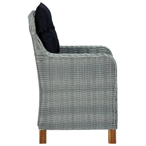 VidaXL 9-cz. zestaw mebli ogrodowych, poduszki, rattan PE, jasnoszary VidaXL 9-cz. zestaw mebli ogrodowych, poduszki, rattan PE, jasnoszary