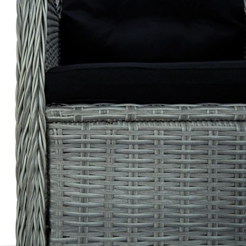 VidaXL 9-cz. zestaw mebli ogrodowych, poduszki, rattan PE, jasnoszary VidaXL 9-cz. zestaw mebli ogrodowych, poduszki, rattan PE, jasnoszary