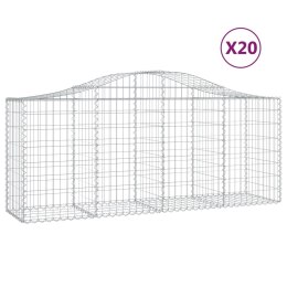 VidaXL Kosze gabionowe, 20 szt, 200x50x80/100 cm, galwanizowane żelazo