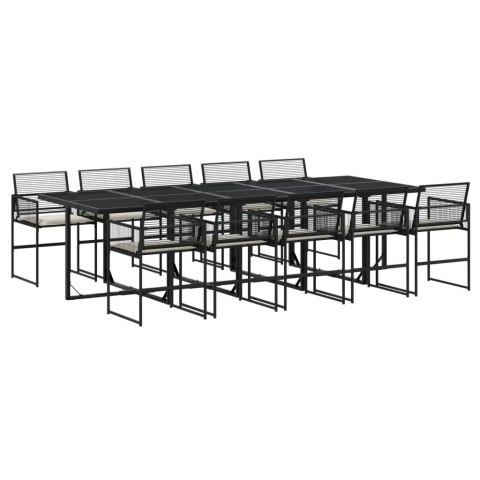 VidaXL 11-cz. zestaw mebli do ogrodu, z poduszkami, czarny rattan PE VidaXL 11-cz. zestaw mebli do ogrodu, z poduszkami, czarny rattan PE