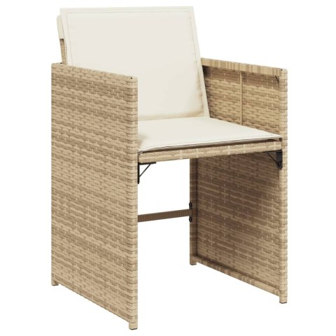 VidaXL 15-cz. zestaw mebli ogrodowych z poduszkami, beżowy, rattan PE VidaXL 15-cz. zestaw mebli ogrodowych z poduszkami, beżowy, rattan PE