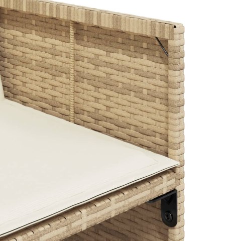 VidaXL 15-cz. zestaw mebli ogrodowych z poduszkami, beżowy, rattan PE VidaXL 15-cz. zestaw mebli ogrodowych z poduszkami, beżowy, rattan PE