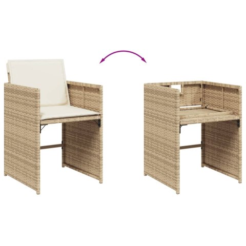VidaXL 15-cz. zestaw mebli ogrodowych z poduszkami, beżowy, rattan PE VidaXL 15-cz. zestaw mebli ogrodowych z poduszkami, beżowy, rattan PE