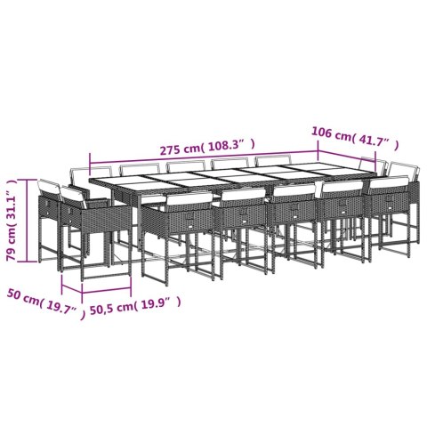 VidaXL 15-cz. zestaw mebli ogrodowych z poduszkami, jasnoszary VidaXL 15-cz. zestaw mebli ogrodowych z poduszkami, jasnoszary