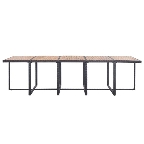 VidaXL 15-cz. zestaw mebli ogrodowych z poduszkami, rattan PE, czarny VidaXL 15-cz. zestaw mebli ogrodowych z poduszkami, rattan PE, czarny