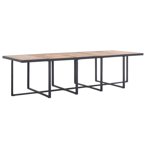 VidaXL 15-cz. zestaw mebli ogrodowych z poduszkami, rattan PE, czarny VidaXL 15-cz. zestaw mebli ogrodowych z poduszkami, rattan PE, czarny