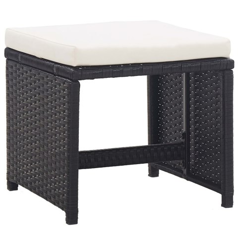VidaXL 15-cz. zestaw mebli ogrodowych z poduszkami, rattan PE, czarny VidaXL 15-cz. zestaw mebli ogrodowych z poduszkami, rattan PE, czarny