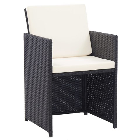 VidaXL 15-cz. zestaw mebli ogrodowych z poduszkami, rattan PE, czarny VidaXL 15-cz. zestaw mebli ogrodowych z poduszkami, rattan PE, czarny