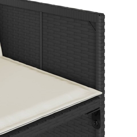 VidaXL 17-cz. zestaw mebli ogrodowych z poduszkami, czarny, rattan PE VidaXL 17-cz. zestaw mebli ogrodowych z poduszkami, czarny, rattan PE