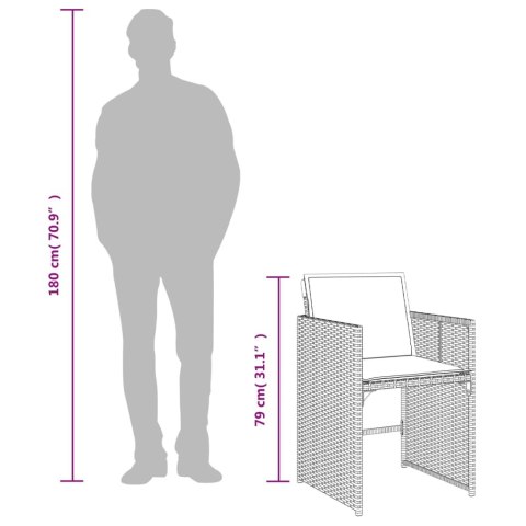 VidaXL 17-cz. zestaw mebli ogrodowych z poduszkami, czarny, rattan PE VidaXL 17-cz. zestaw mebli ogrodowych z poduszkami, czarny, rattan PE